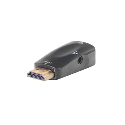 Adaptador (Convertidor) HDMI a VGA / HDMI Macho a VGA Hembra / Resolución 1920x1080 @ 60Hz / Adaptador de Audio de 3.5 mm / Chapado en Níquel Adaptador (Convertidor) HDMI a VGA / HDMI Macho a VGA Hembra / Resolución 1920x1080 @ 60Hz / Adaptador de Audio de 3.5 mm / Chapado en Níquel